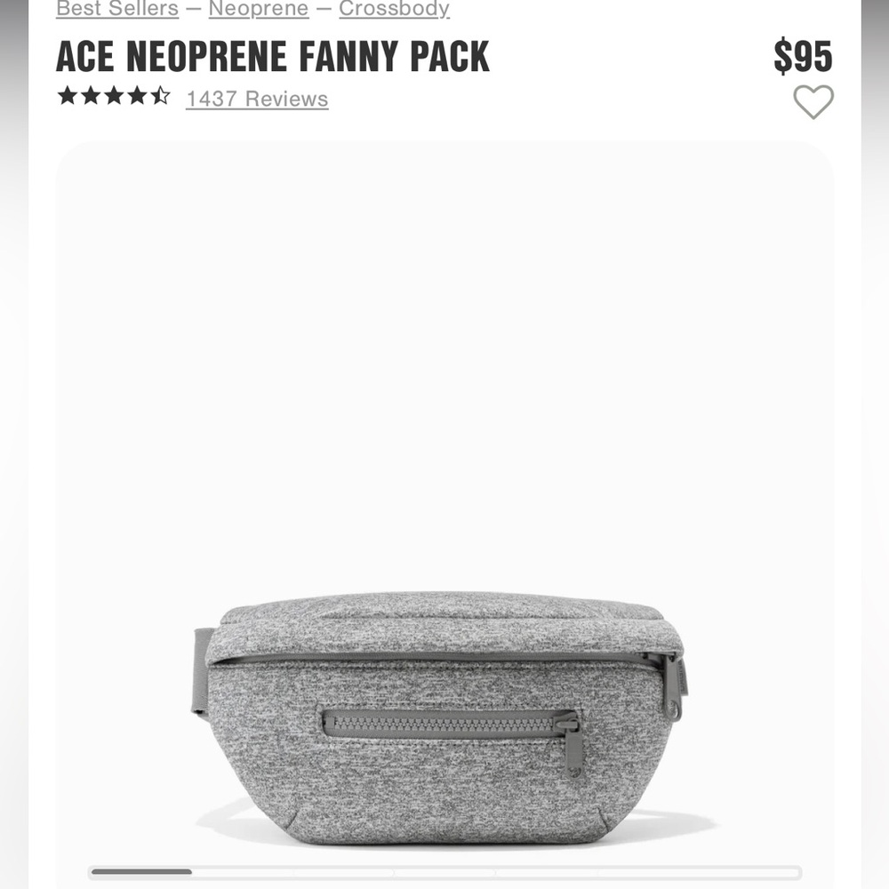 NWT Dagne Dover Grey Ace Neoprene Fanny Pack